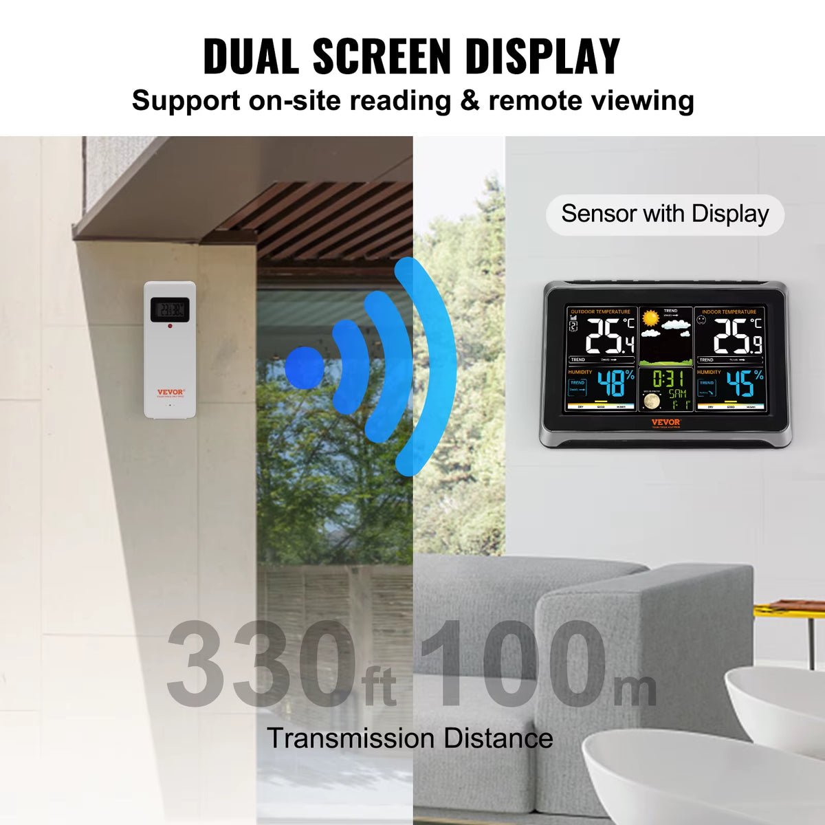 Wireless Weather Station — 7.5 in Color Display, Outdoor Sensor