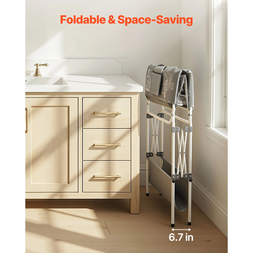 Dog Bathtub Elevated Dog Bath Tub Foldable Space-Saving with Built-In Drain Hose for Small Medium Pet Indoor & Outdoor