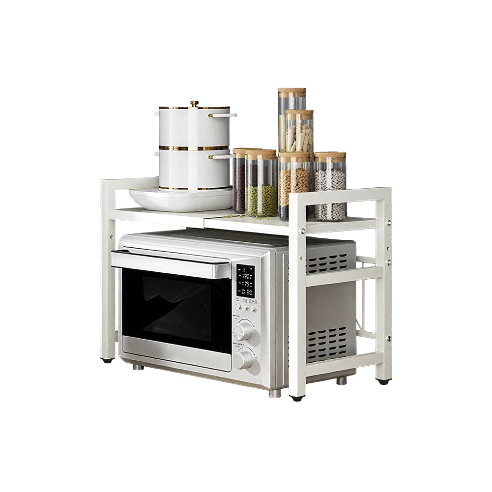 Expandable microwave shelf organizer - White
