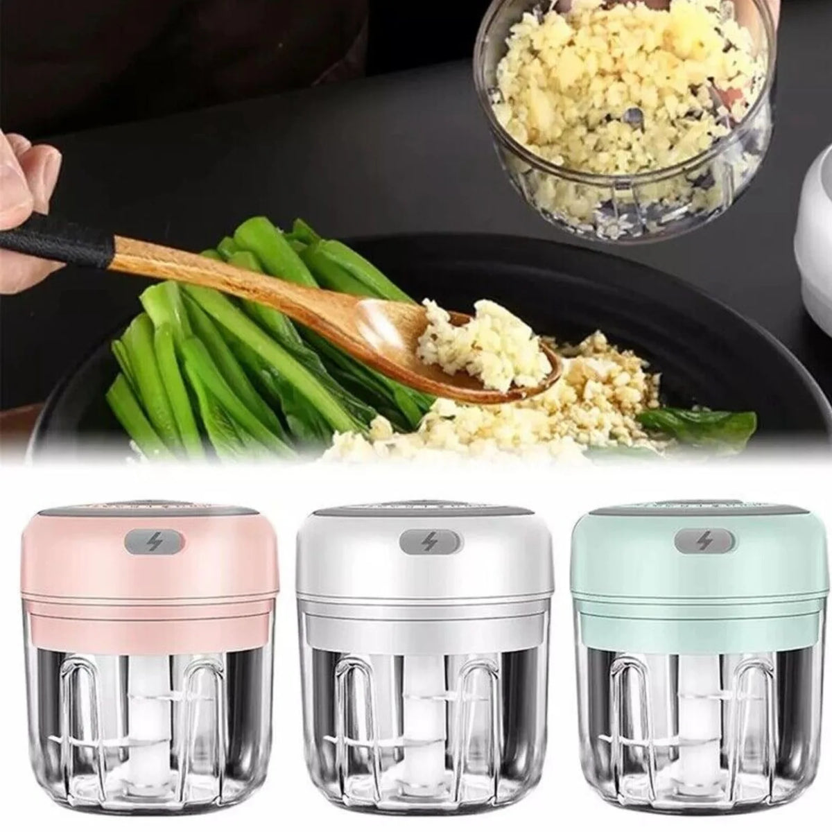 Electric Garlic Press & Chopper — 300ML, Multi-Use