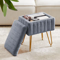 Faux fur storage ottoman