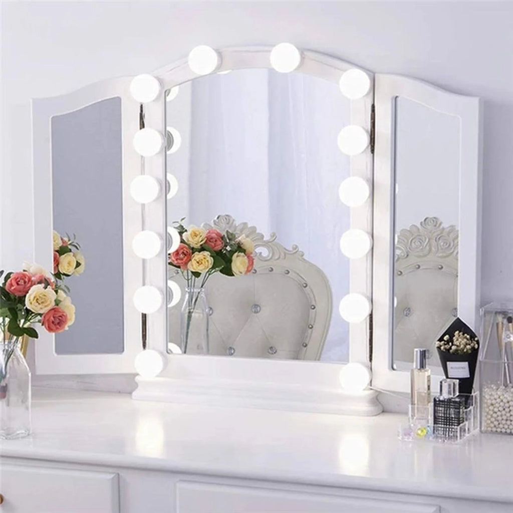 Hollywood Vanity Mirror Lights – 14 Dimmable LED Bulbs, USB Powered