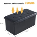 43 Inches Leather Folding Ottoman Storage Footstool Toy Box Bedroom Bench Load 660 Lbs Foot Rest Stool for Living Room