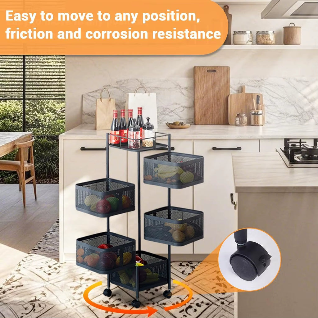 5-Tier Rotating Kitchen Storage Rack
