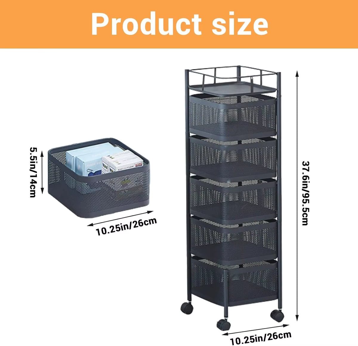 5-Tier Rotating Kitchen Storage Rack