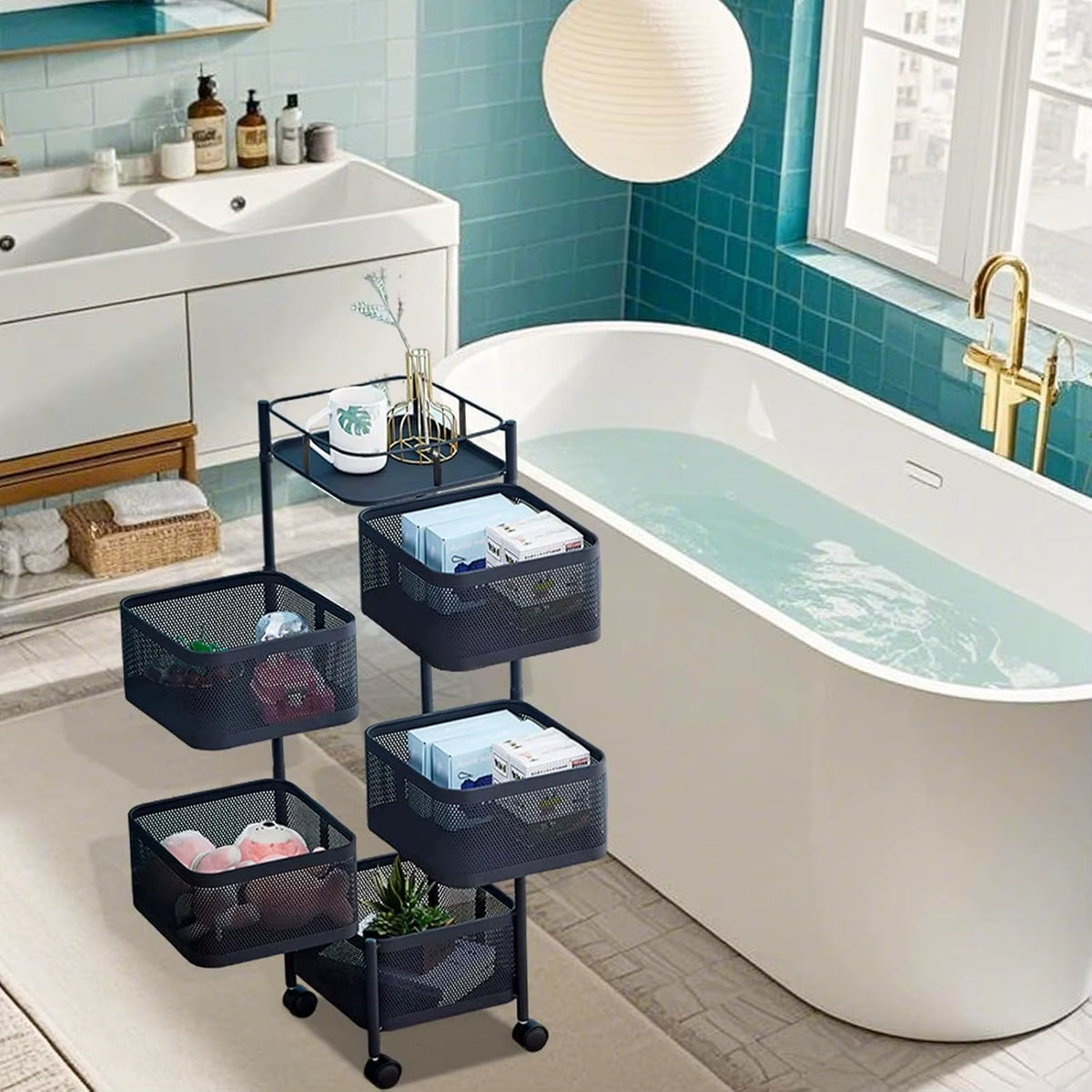 5-Tier Rotating Kitchen Storage Rack