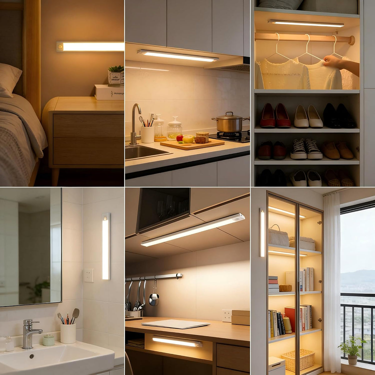 Rechargeable Magnetic Motion-Sensor under Cabinet Light — 2-Pack