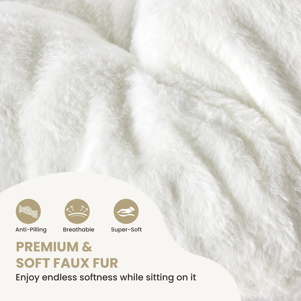Cozy Faux Fur Saucer Chair — 28 In, Folding