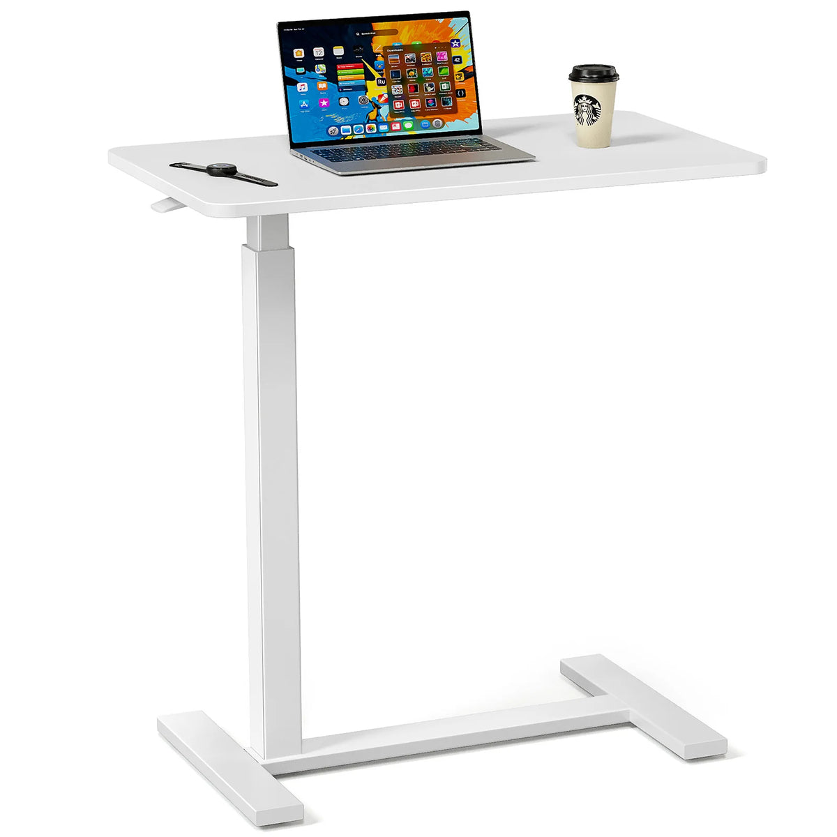 Overbed Table with Wheels — Adjustable Height Bedside & Sofa Desk