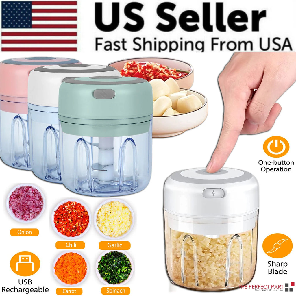 Electric Garlic Press & Chopper — 300ML, Multi-Use