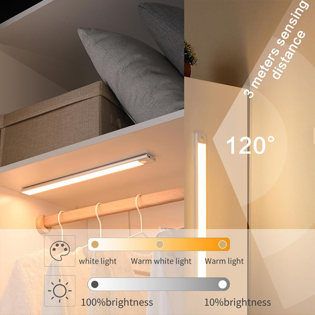 Rechargeable Magnetic Motion-Sensor under Cabinet Light — 2-Pack