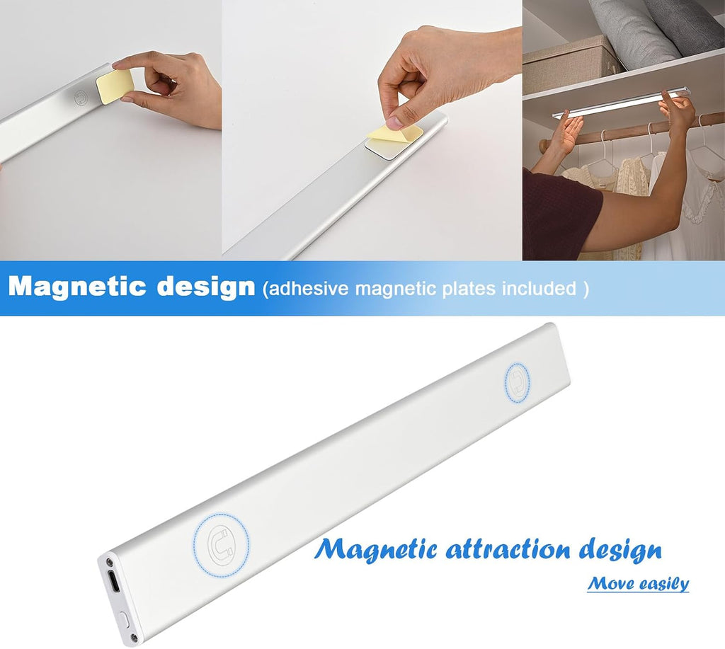 Rechargeable Magnetic Motion-Sensor under Cabinet Light — 2-Pack