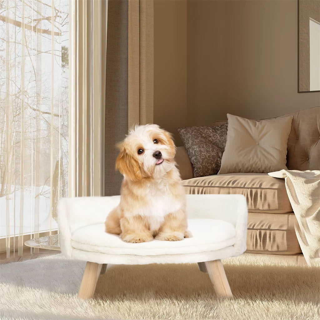 Raised Pet Sofa Bed for Cats & Small Dogs — Removable Cushion