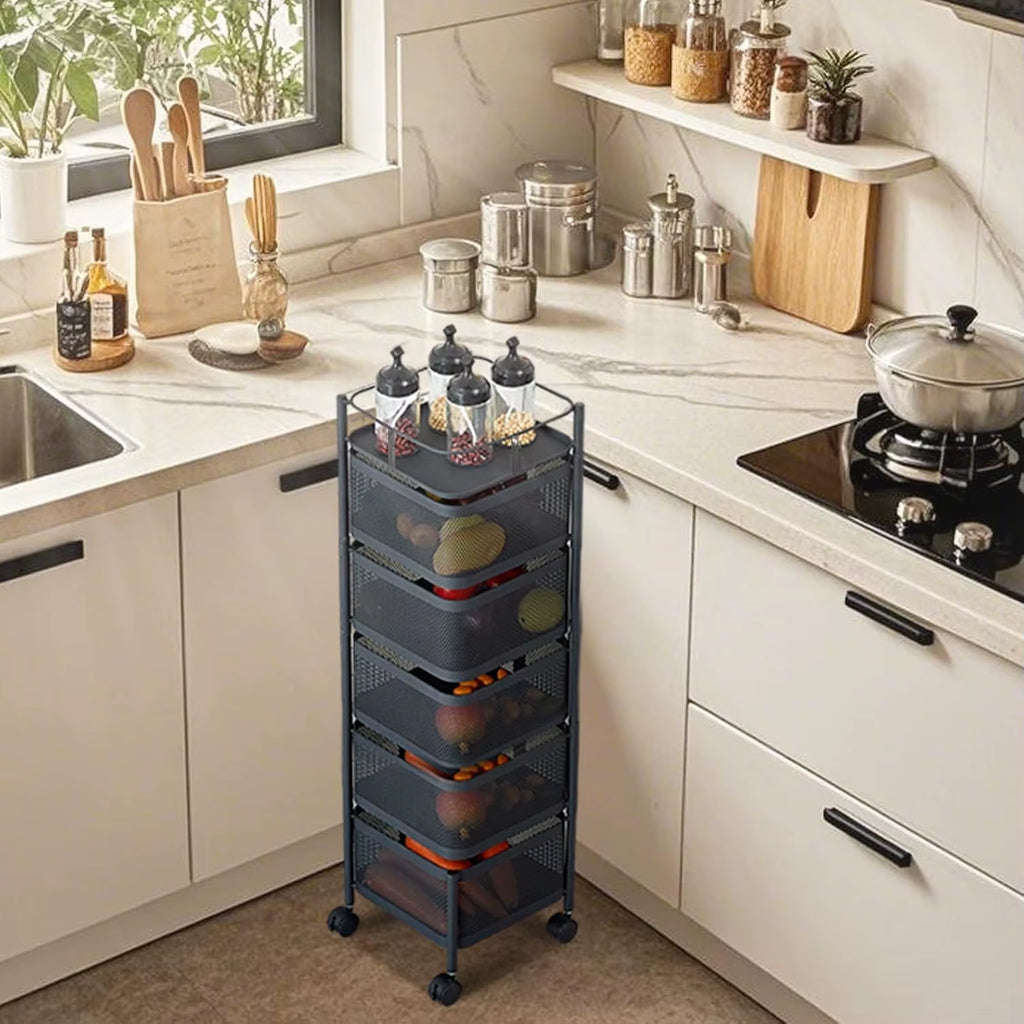 5-Tier Rotating Kitchen Storage Rack