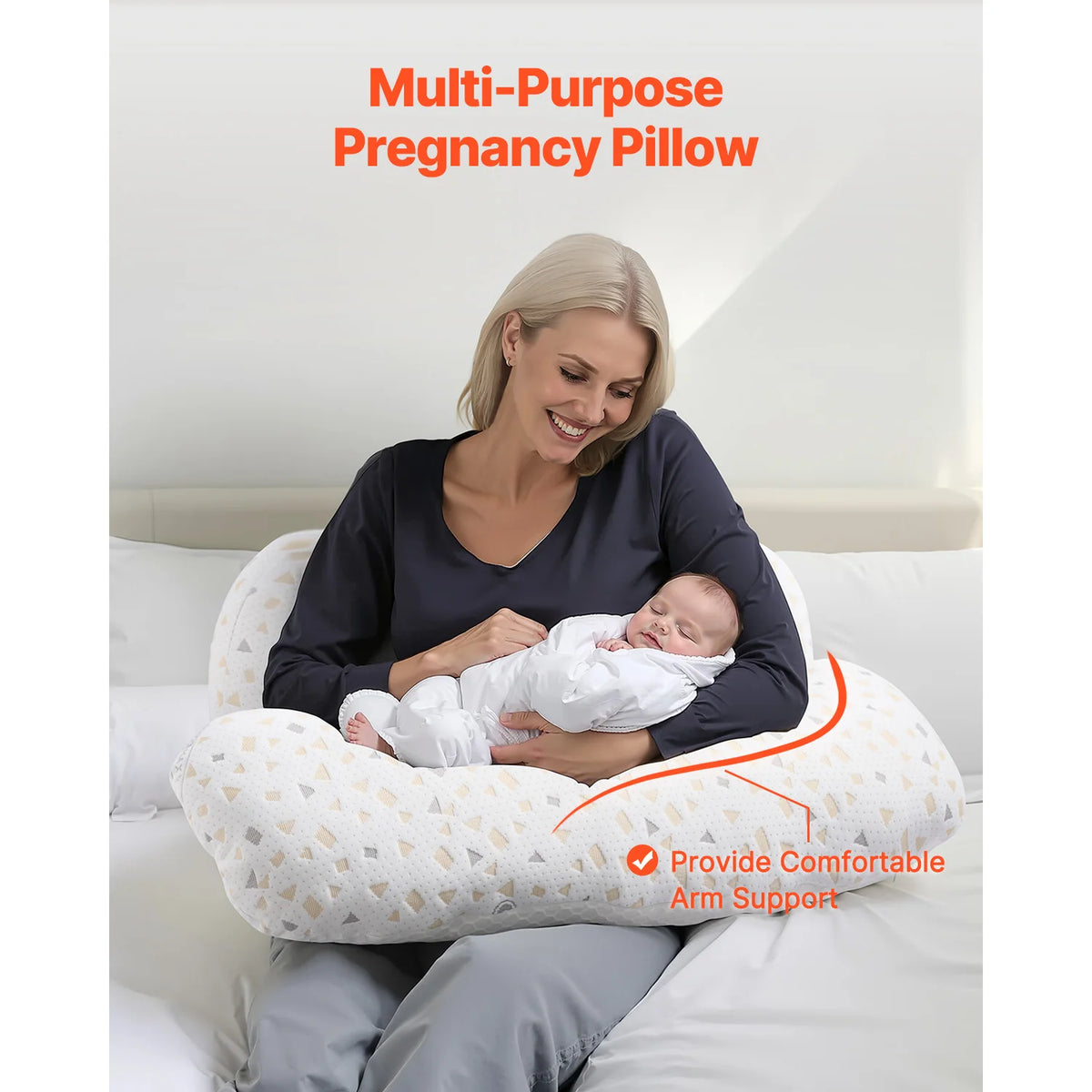Succebuy Pregnancy Pillows for Sleeping Adjustable Maternity Pillow for Pregnant Women Soft Pillow with Removable&Washable Cover