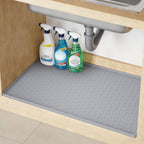Waterproof Under Sink Mat 22" x 34" – Silicone Cabinet Liner & Drip Tray, Gray