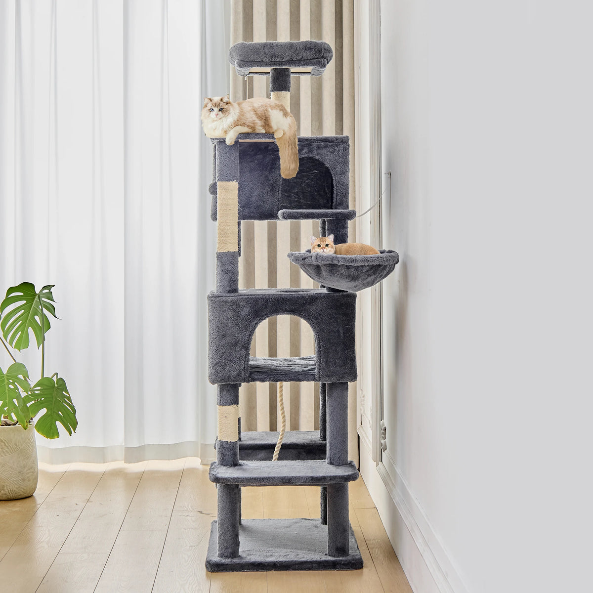 66-inch multi-level cat tree tower