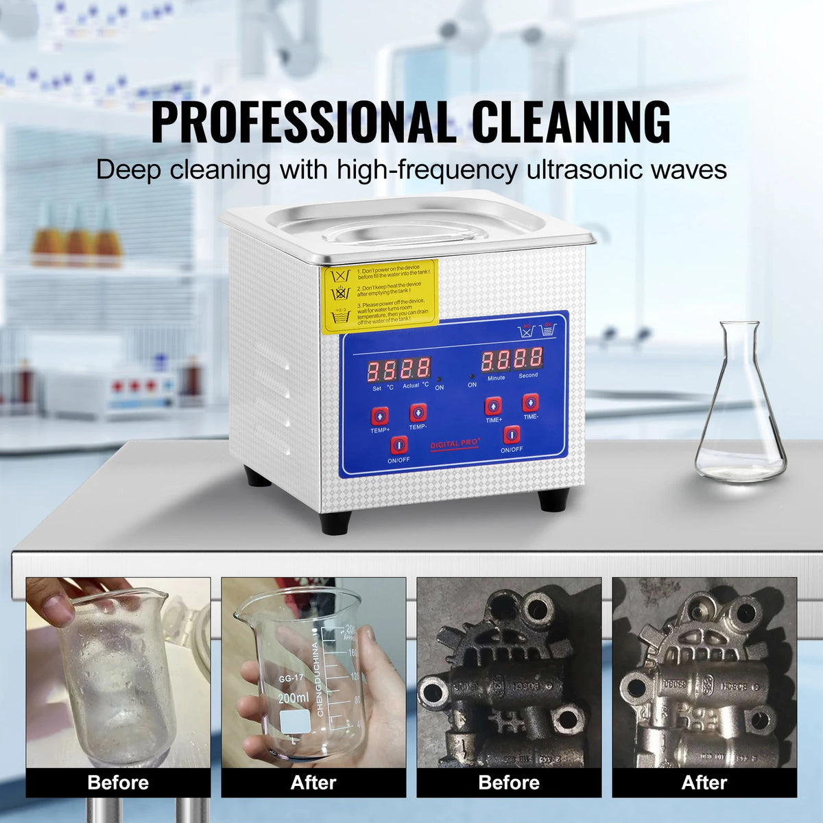 1.3L Ultrasonic Cleaner Lave-Dishes Portable Washing Machine W/ Digital Timer Ultrasound Home Jewelry Clean Appliances