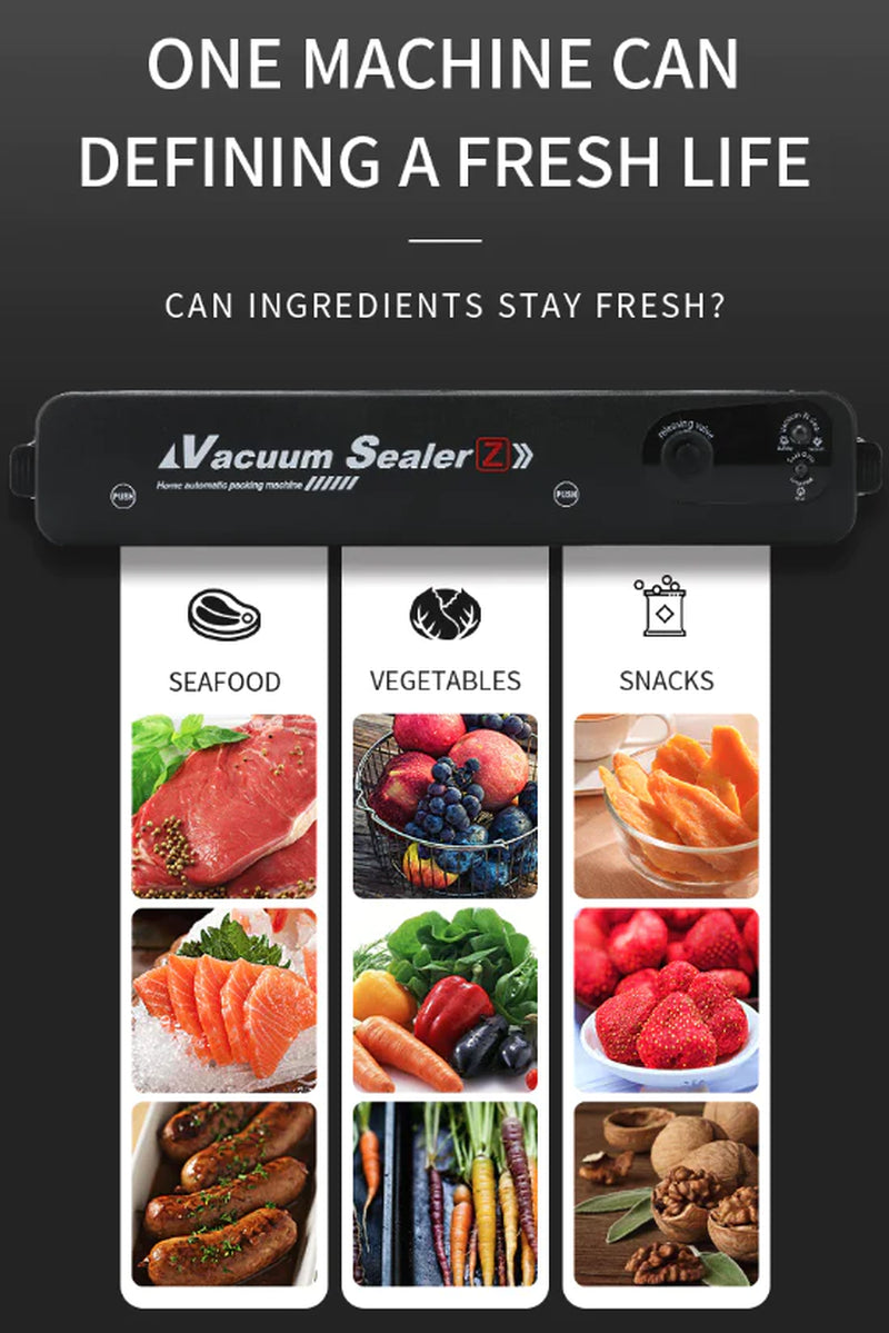 Automatic Vacuum Sealer Machine for Food Storage with Seal Bags