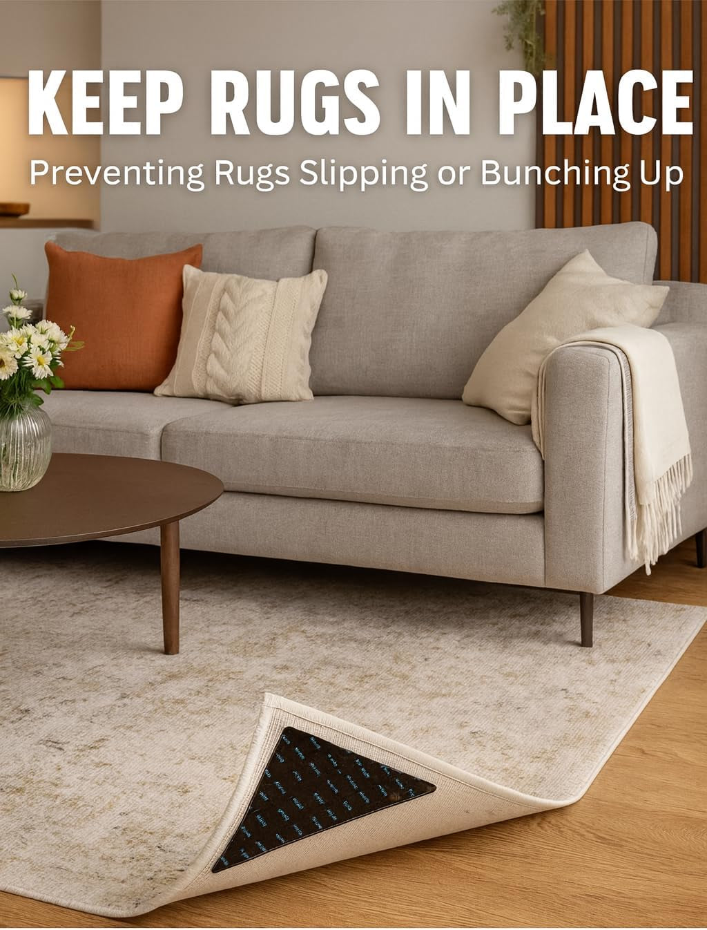 Reusable Rug Grippers — Non-Slip, 8-Pack