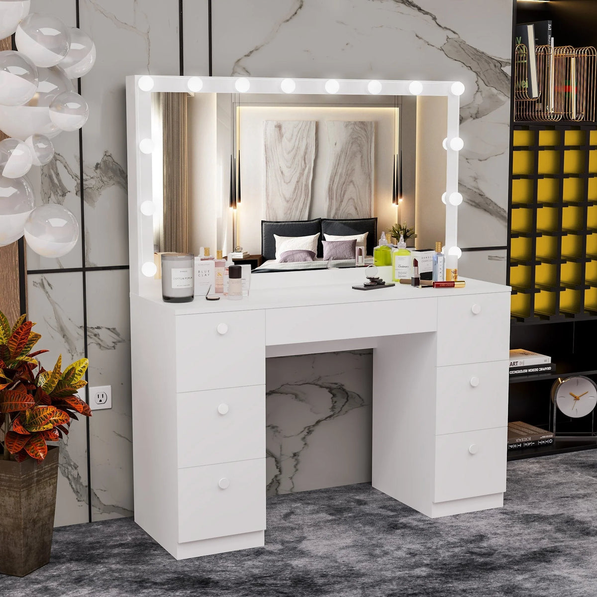 Hollywood Vanity Mirror Lights – 14 Dimmable LED Bulbs, USB Powered