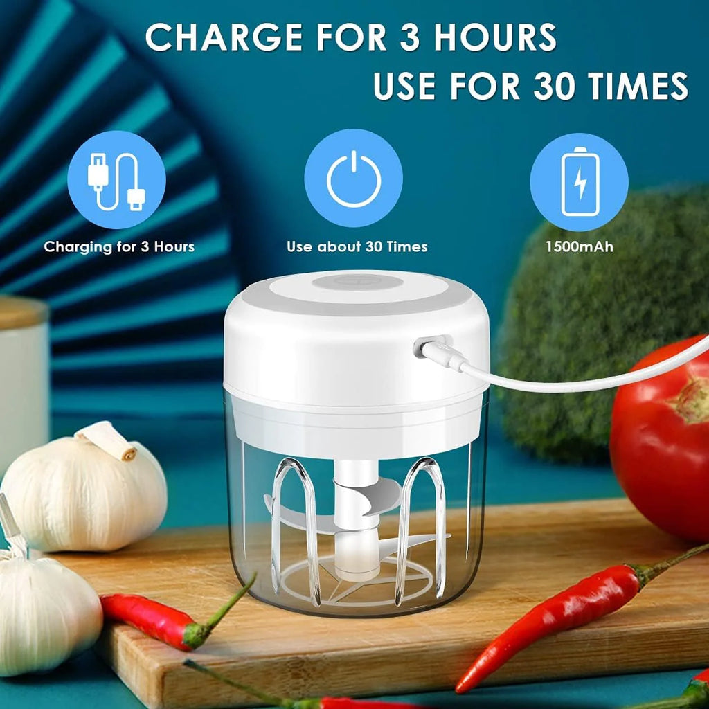 Electric Garlic Press & Chopper — 300ML, Multi-Use