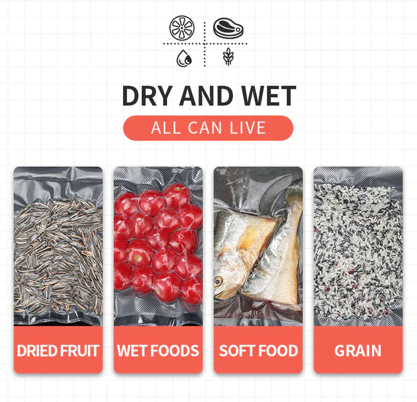 Automatic Vacuum Sealer Machine for Food Storage with Seal Bags