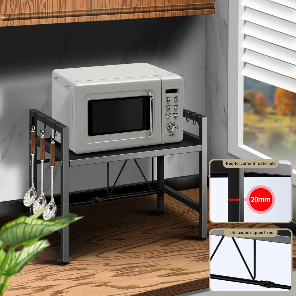 Expandable microwave shelf organizer