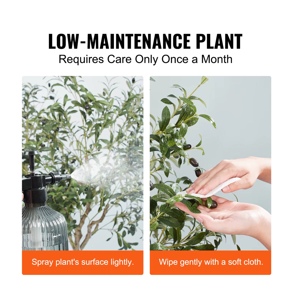 Artificial Olive Tree 4/5/6FT Tall Faux Plant Secure PE Material Anti-Tip Tilt Protection Low-Maintenance Tree for Home