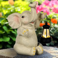 Solar Elephant Garden Statue with Lantern – Outdoor Patio Decor