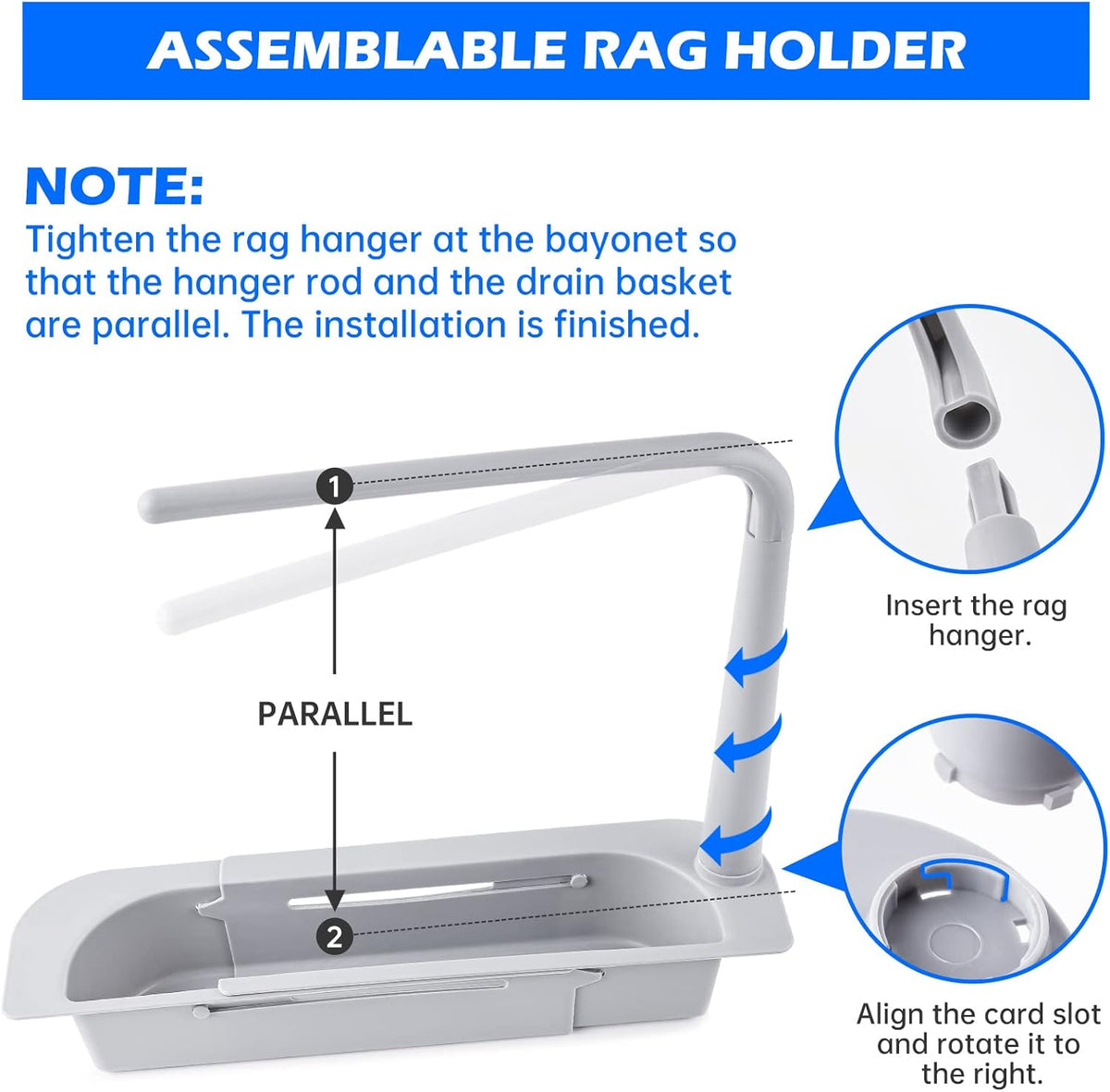 Telescopic Expandable Over-Sink Organizer with Towel Hanger