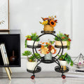 6 Pot Metal Plant Stand with Wheels