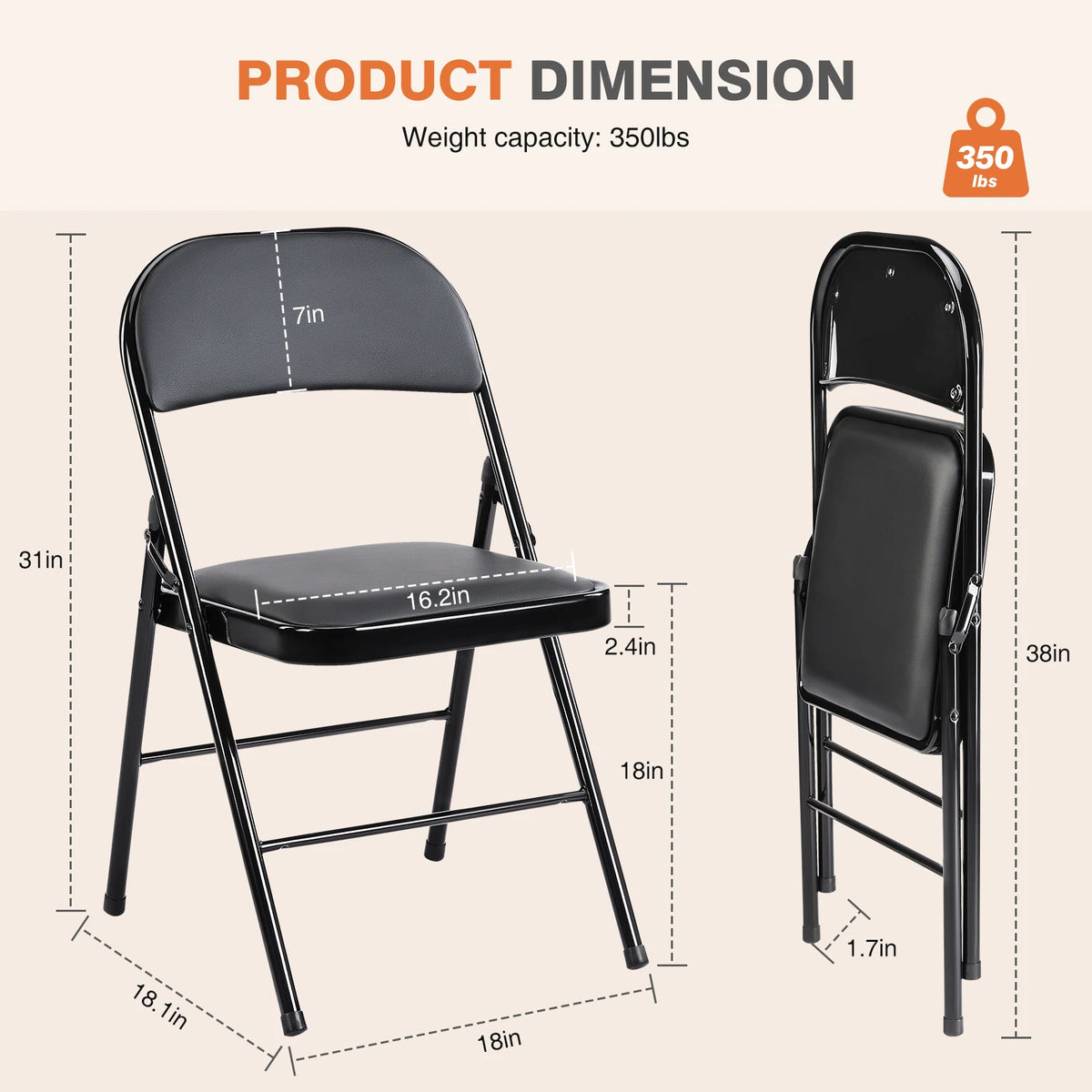 Padded Folding Chairs 2-Pack