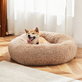 Calming Dog Bed - Round Plush Faux Fur