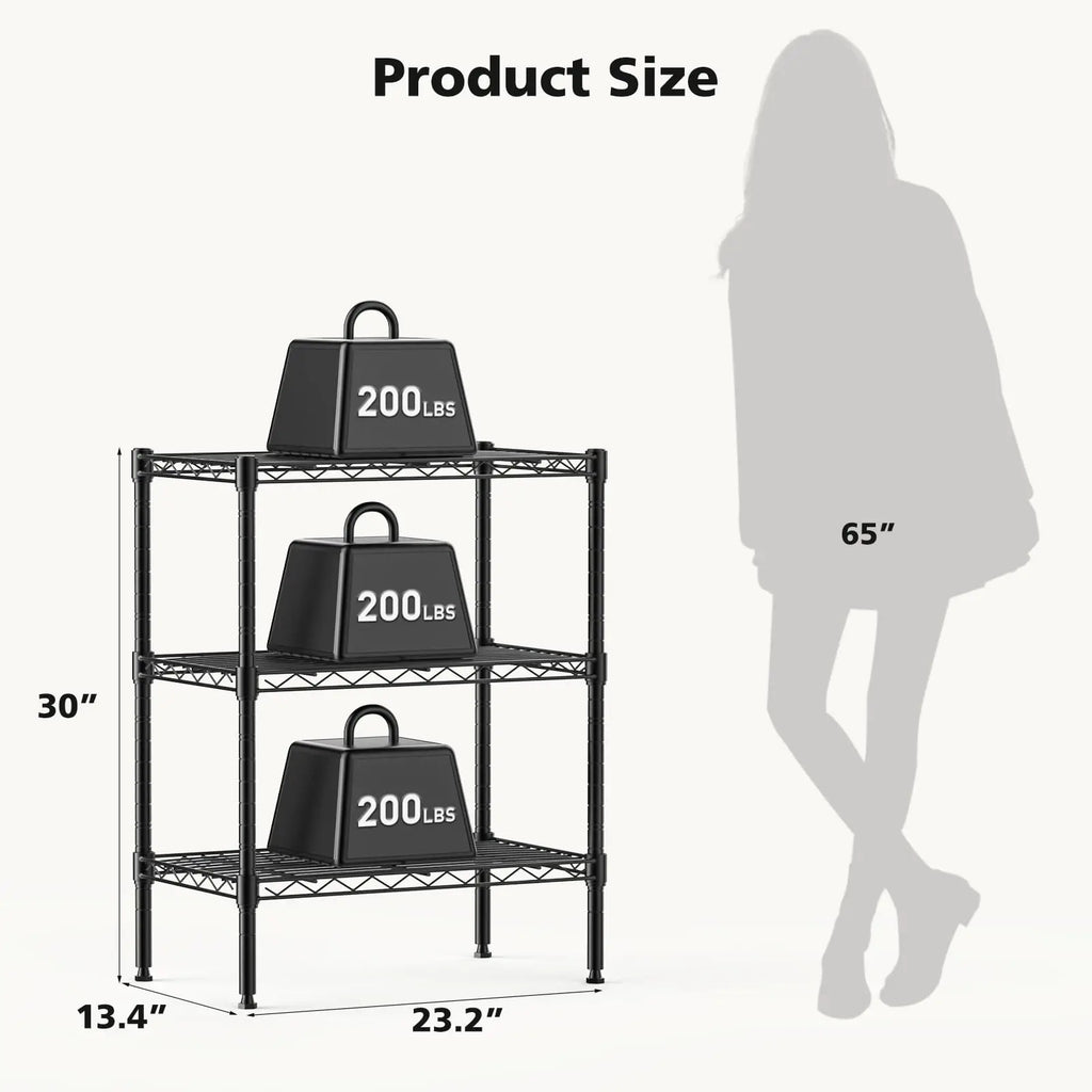 3-5 Tier Metal Wire Storage Shelves Adjustable Storage Racks Heavy Duty Standing Shelf Organizer for Living Room and Kitchen