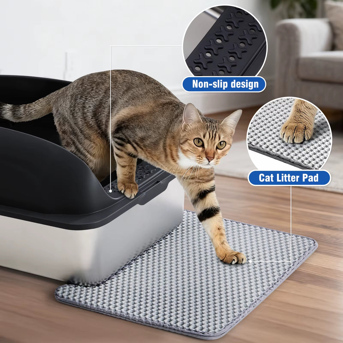 Stainless steel cat litter box with lid