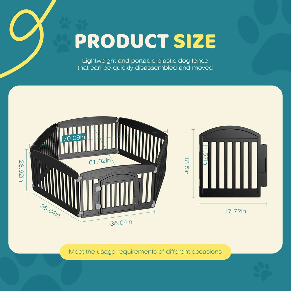 Foldable Dog Playpen — 24 in Panels, Indoor & Outdoor