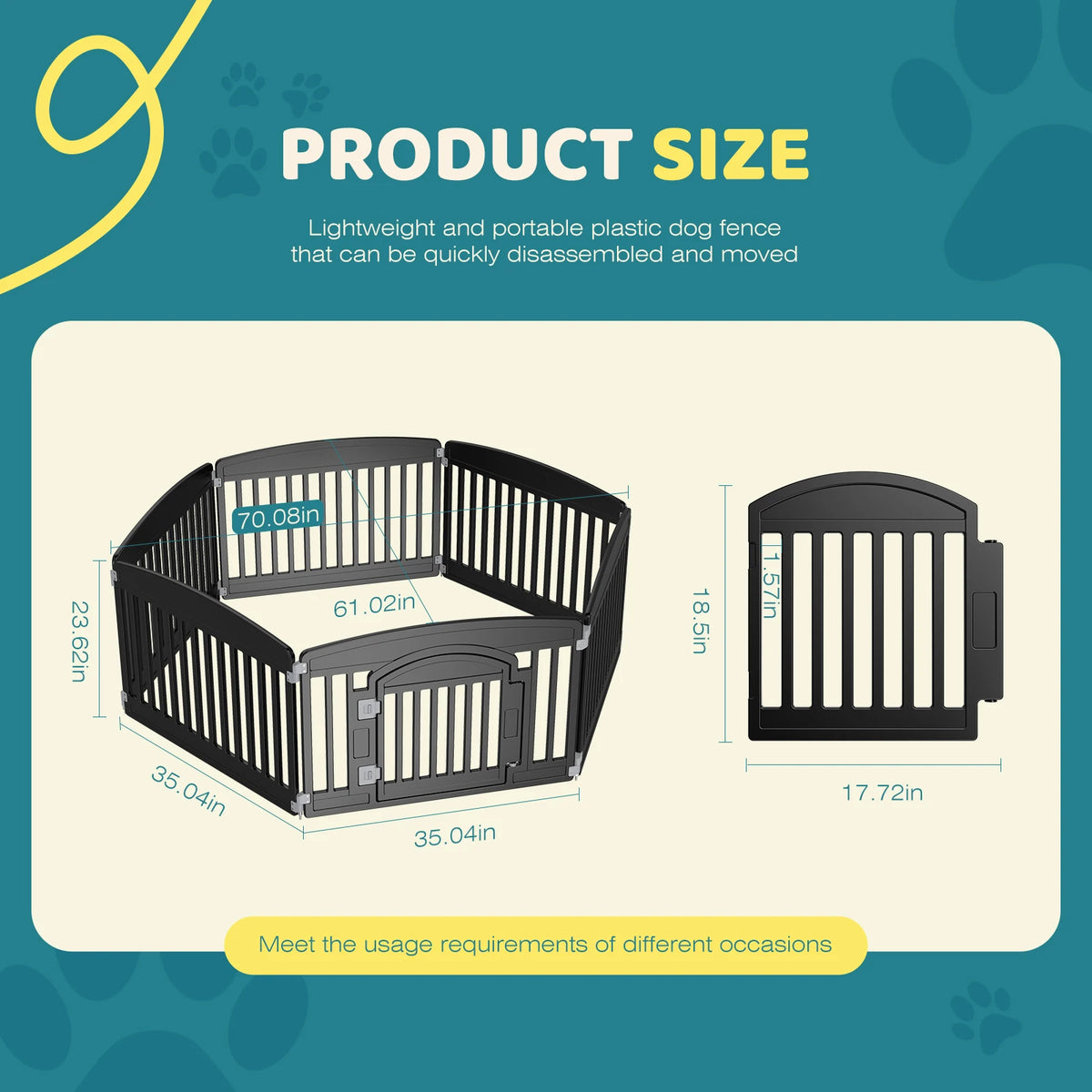 Foldable Dog Playpen — 24 in Panels, Indoor & Outdoor