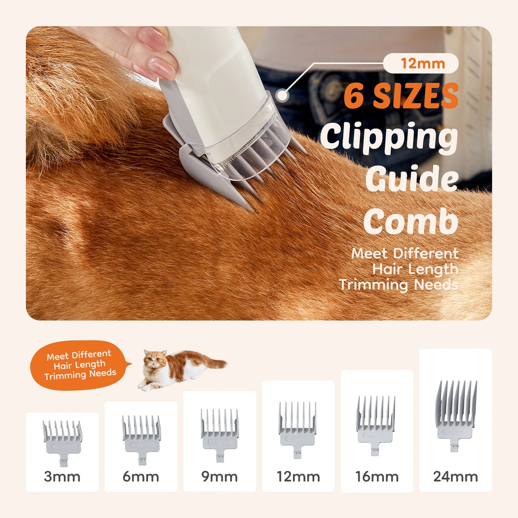 Pet Grooming Vacuum Kit — 2.5L, 3 Suction Modes, 5 Grooming Tools