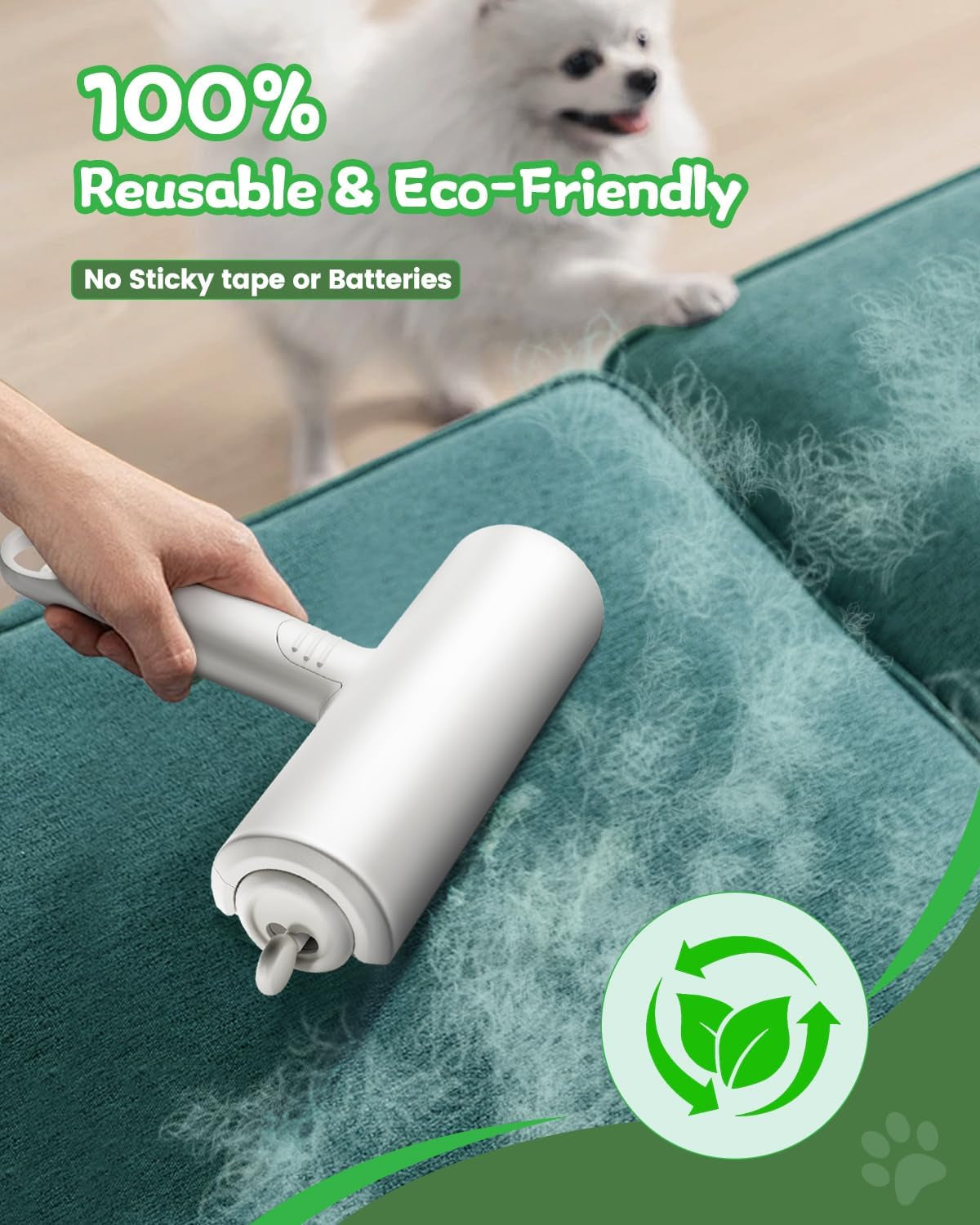 Reusable Pet Hair Remover for Couch, Carpet & Car Seats