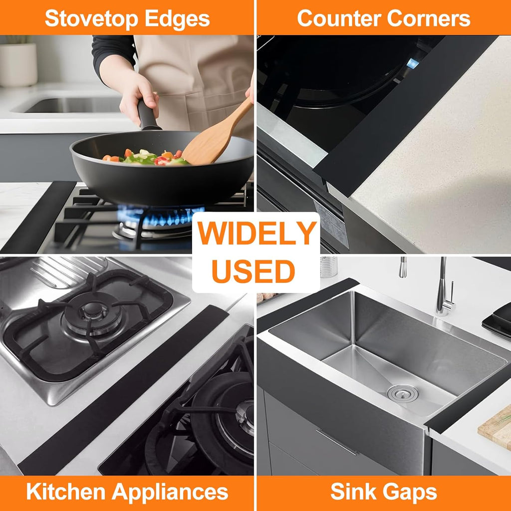 Silicone Stove Counter Gap Cover — Heat-Resistant, 2-Pack