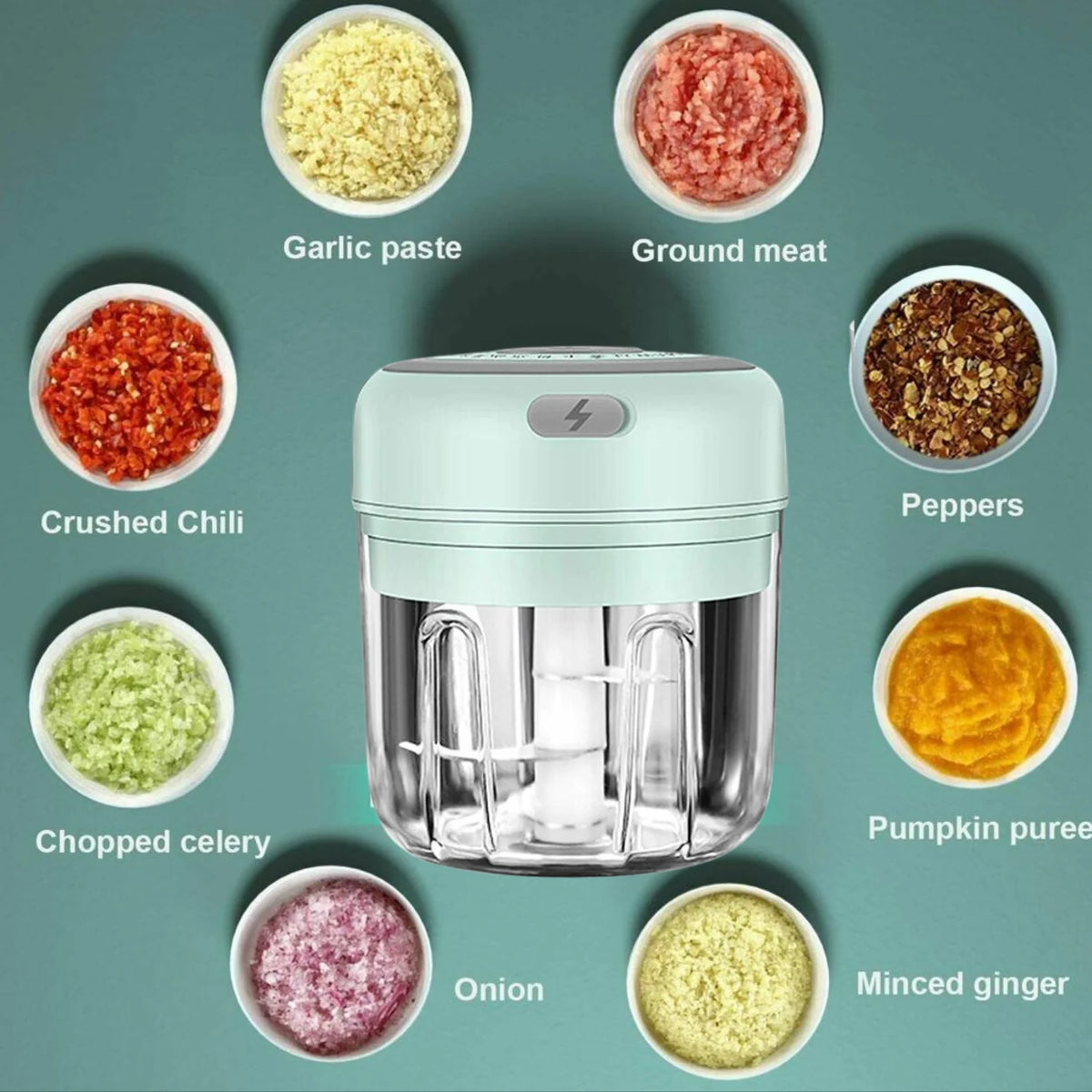 Electric Garlic Press & Chopper — 300ML, Multi-Use