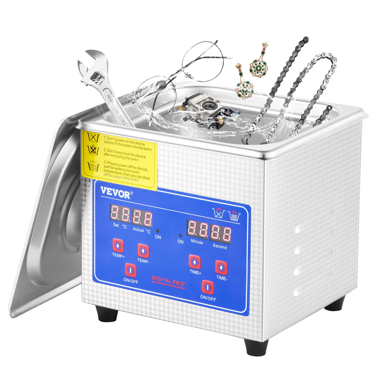 1.3L Ultrasonic Cleaner Lave-Dishes Portable Washing Machine W/ Digital Timer Ultrasound Home Jewelry Clean Appliances