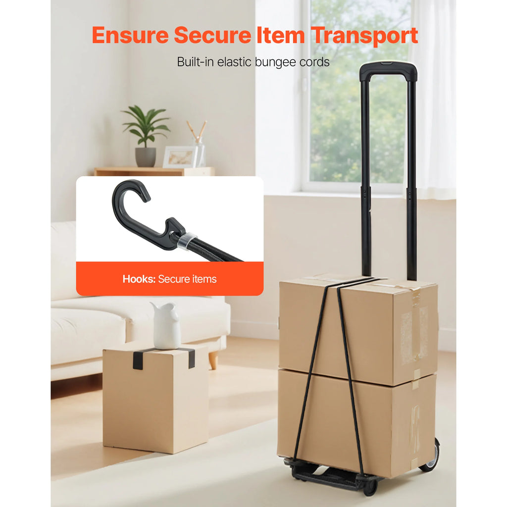 Folding Hand Truck — 110 Lb Capacity, Collapsible Utility Cart
