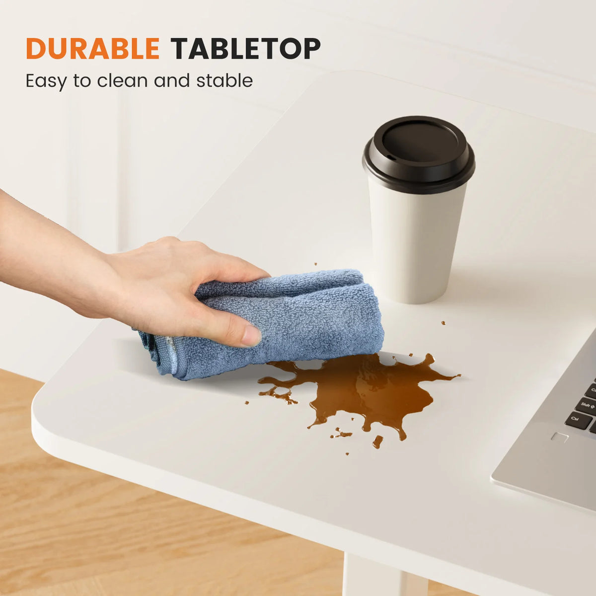 Overbed Table with Wheels — Adjustable Height Bedside & Sofa Desk