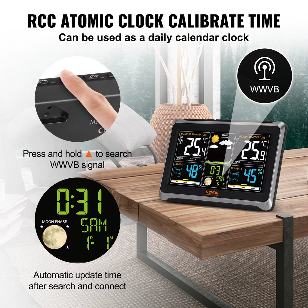 Wireless Weather Station — 7.5 in Color Display, Outdoor Sensor