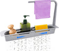 Telescopic Expandable Over-Sink Organizer with Towel Hanger