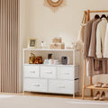 Shoe Cabinet Dresser with 5 Fabric Drawers Toy Storage TV Stand Multilayer Shoe Rack Space Saving Cabinet of Home Furniture