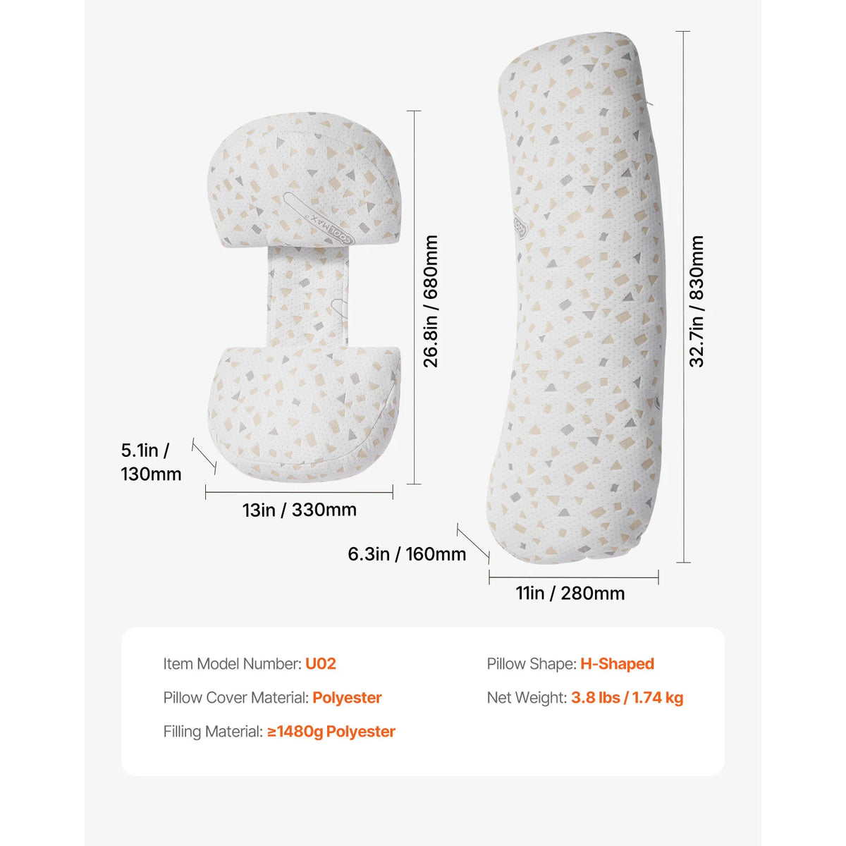 Succebuy Pregnancy Pillows for Sleeping Adjustable Maternity Pillow for Pregnant Women Soft Pillow with Removable&Washable Cover