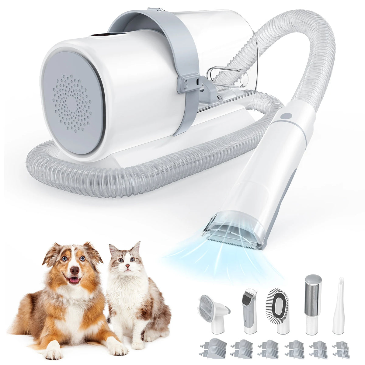 Pet Grooming Vacuum Kit — 2.5L, 3 Suction Modes, 5 Grooming Tools